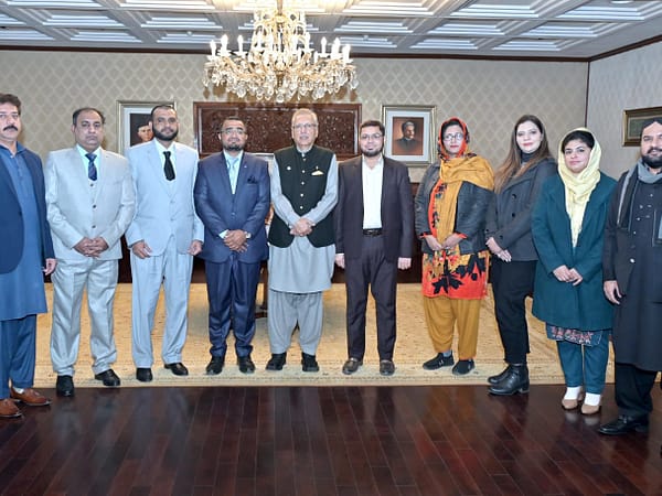A high-profile delegation from the Institute of International Peace Leaders (IIPL) had the privilege of meeting with the esteemed President of the Islamic Republic of Pakistan